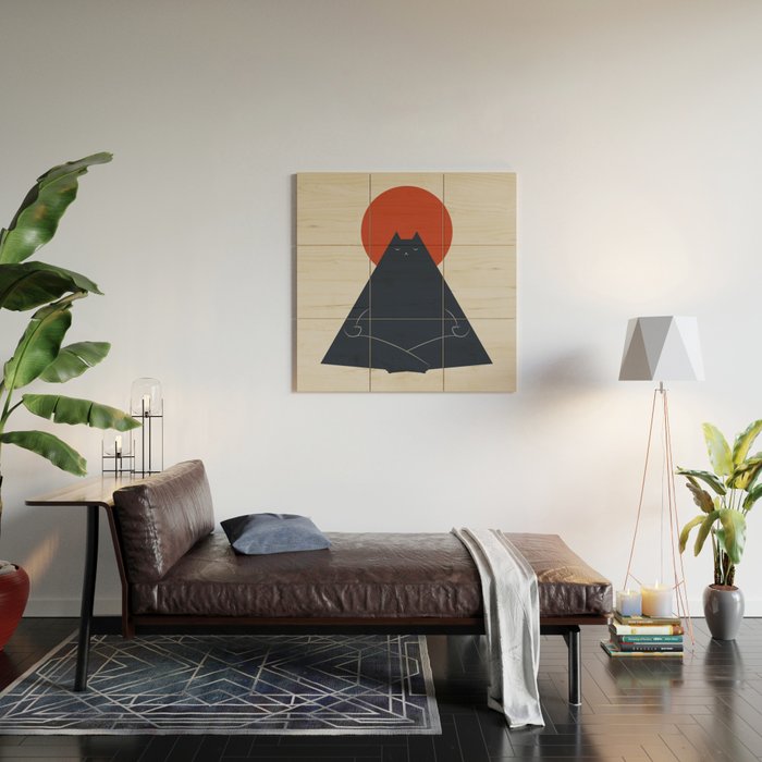 Cat Landscape 63: Meow-ditation Wood Wall Art Gallery Image 2