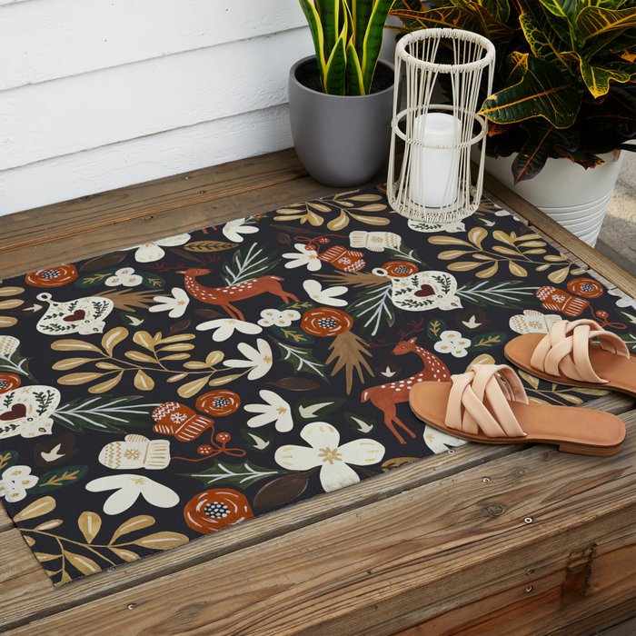 Christmas holiday night III Outdoor Rug Gallery Image 2