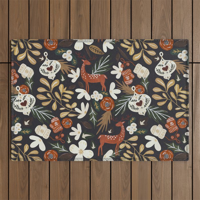 Christmas holiday night III Outdoor Rug Gallery Image 1