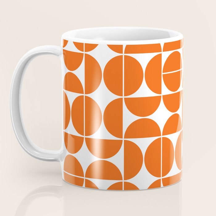 Mid Century Modern Geometric 04 Orange Coffee Mug Gallery Image 3