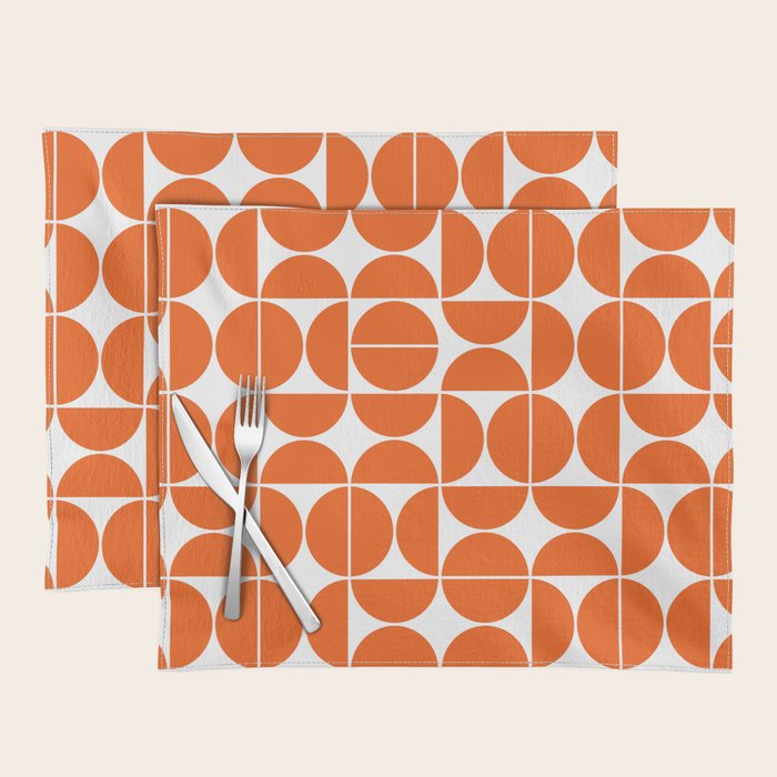 Mid Century Modern Geometric 04 Orange Placemat Gallery Image 1