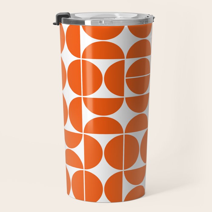 Mid Century Modern Geometric 04 Orange Travel Mug Gallery Image 3