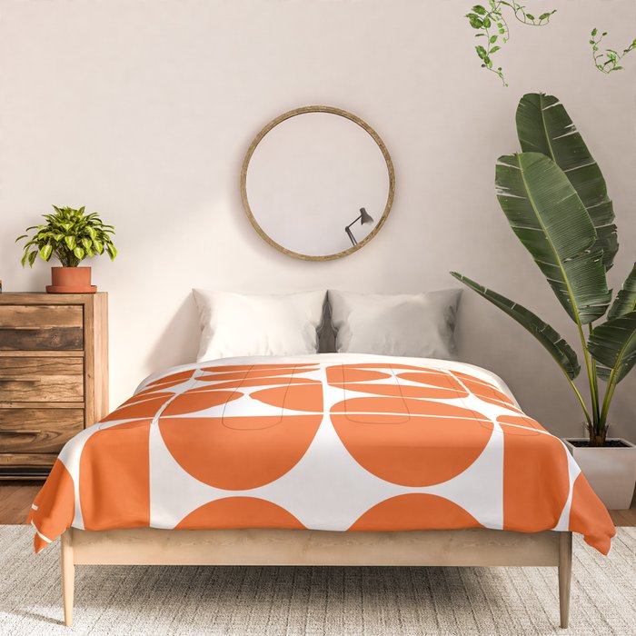 Mid Century Modern Geometric 04 Orange Comforter Gallery Image 3
