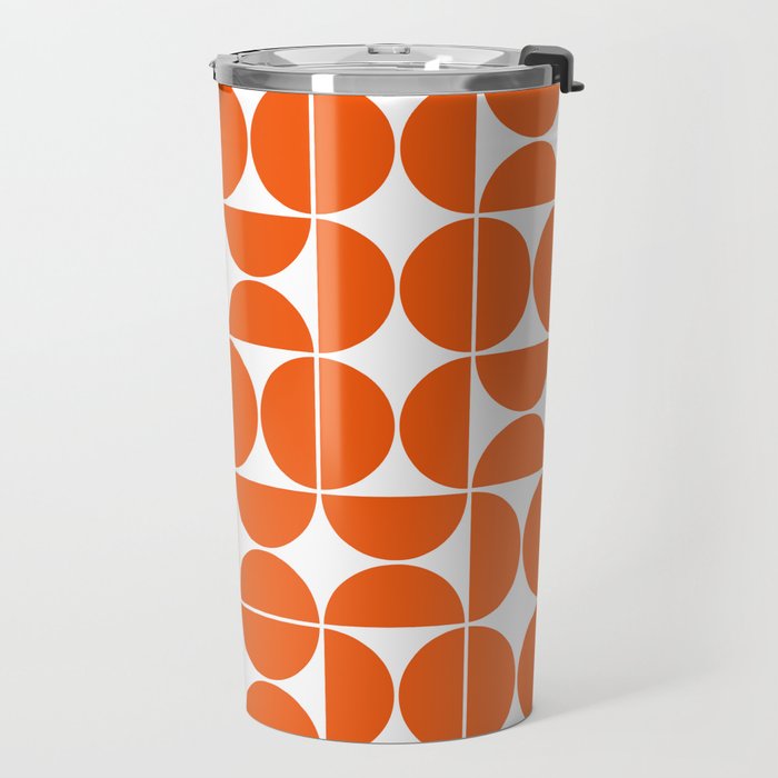 Mid Century Modern Geometric 04 Orange Travel Mug Gallery Image 2