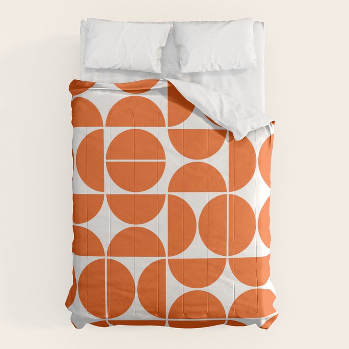 Mid Century Modern Geometric 04 Orange Comforter Gallery Image 1