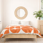 Mid Century Modern Geometric 04 Orange Duvet Cover Gallery Image 3