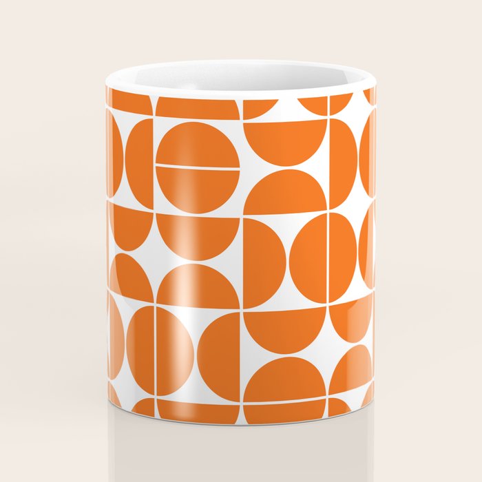Mid Century Modern Geometric 04 Orange Coffee Mug Gallery Image 4