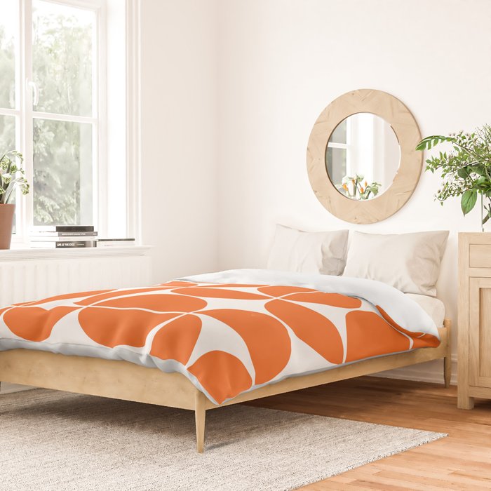 Mid Century Modern Geometric 04 Orange Duvet Cover Gallery Image 2