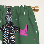 Cool zebras with fuchsia pink shoes and red lips illustration  Window Curtain Gallery Image 2