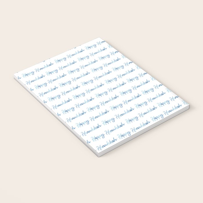 Blue Happy Hanukkah Hand Lettered Notebook Gallery Image 3