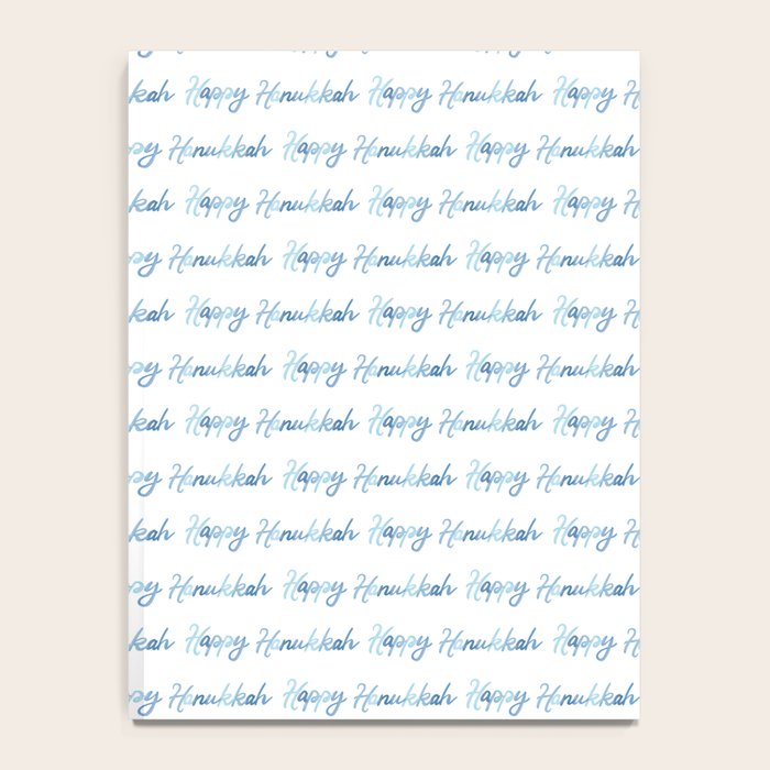 Blue Happy Hanukkah Hand Lettered Notebook Gallery Image 4