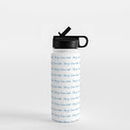Blue Happy Hanukkah Hand Lettered Water Bottle Gallery Image 1