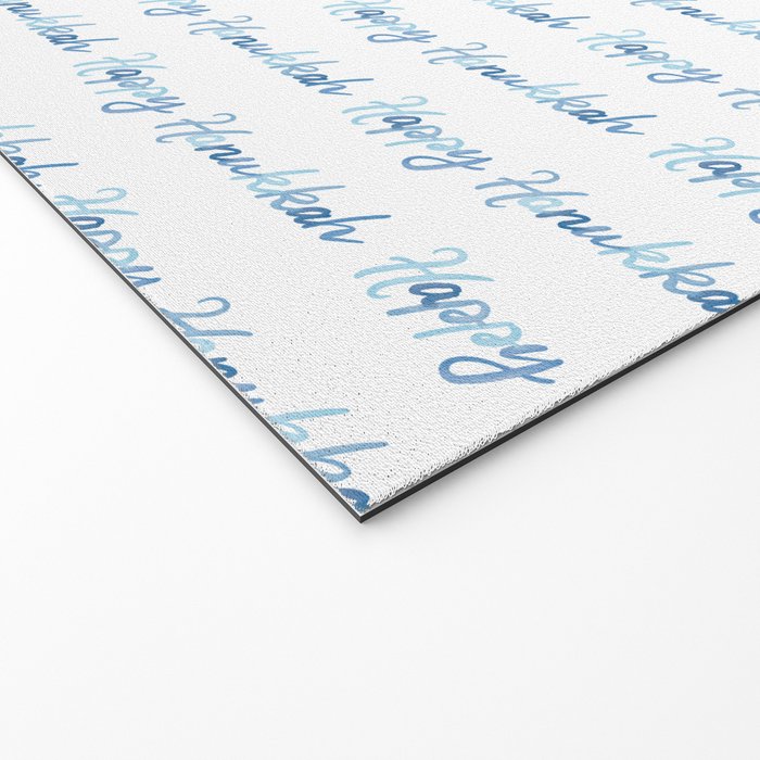 Blue Happy Hanukkah Hand Lettered Welcome Mat Gallery Image 2