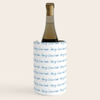Blue Happy Hanukkah Hand Lettered Wine Chiller Gallery Image 3