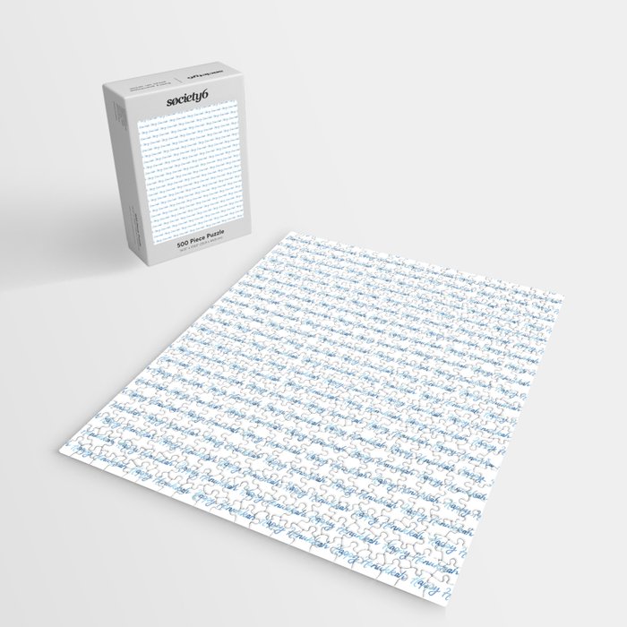 Blue Happy Hanukkah Hand Lettered Jigsaw Puzzle Gallery Image 2
