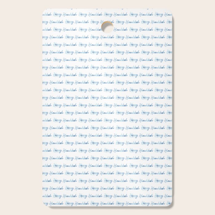 Blue Happy Hanukkah Hand Lettered Cutting Board Gallery Image 1