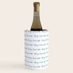 Blue Happy Hanukkah Hand Lettered Wine Chiller Gallery Image 2