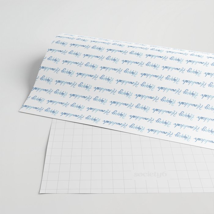 Blue Happy Hanukkah Hand Lettered Wrapping Paper Gallery Image 2