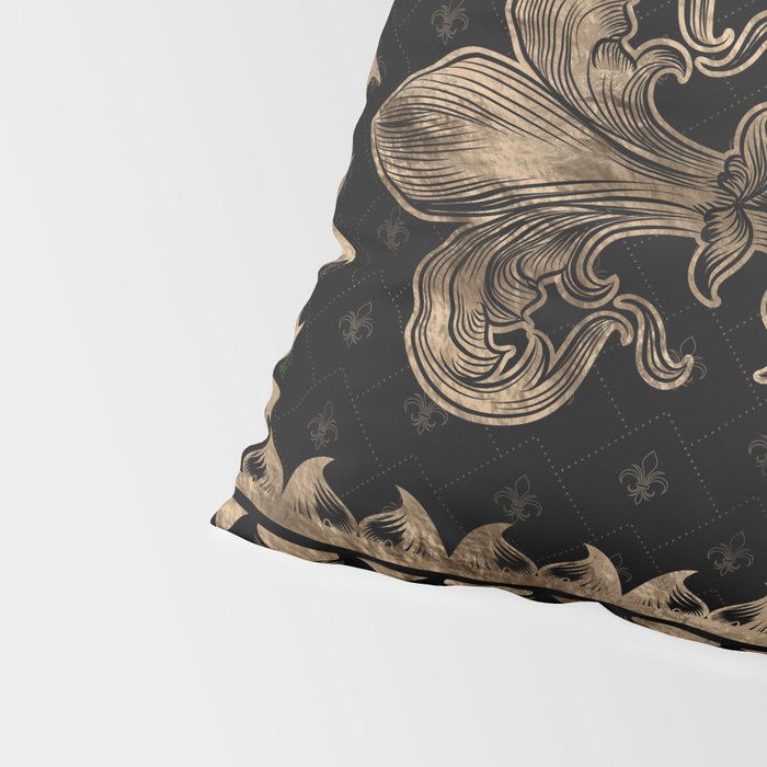 Fleur-de-lis - Black and Gold #1 Pillow Sham Gallery Image 4