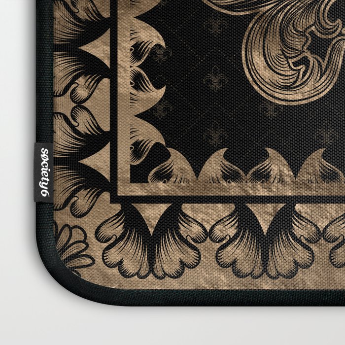 Fleur-de-lis - Black and Gold #1 Laptop Sleeve Gallery Image 3