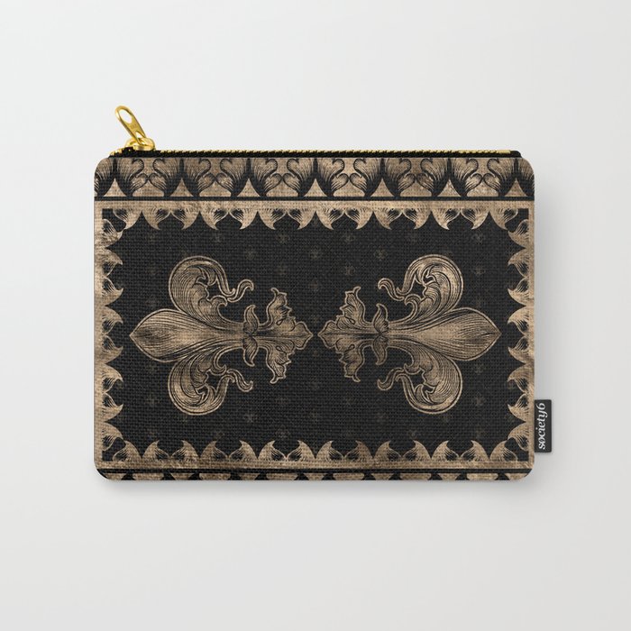 Fleur-de-lis - Black and Gold #1 Carry All Pouch Gallery Image 1