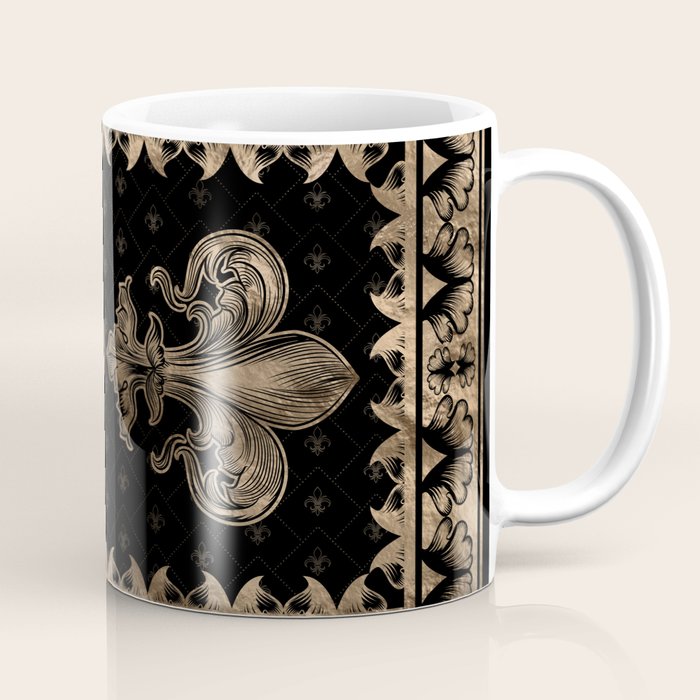 Fleur-de-lis - Black and Gold #1 Coffee Mug Gallery Image 1