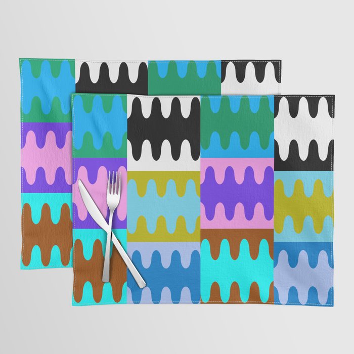Funky Modern Wavy Shapes 2.0 | Color Block Pattern Placemat Gallery Image 1