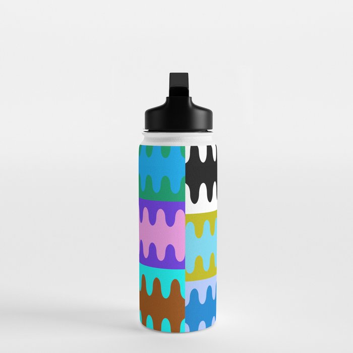 Funky Modern Wavy Shapes 2.0 | Color Block Pattern Water Bottle Gallery Image 3