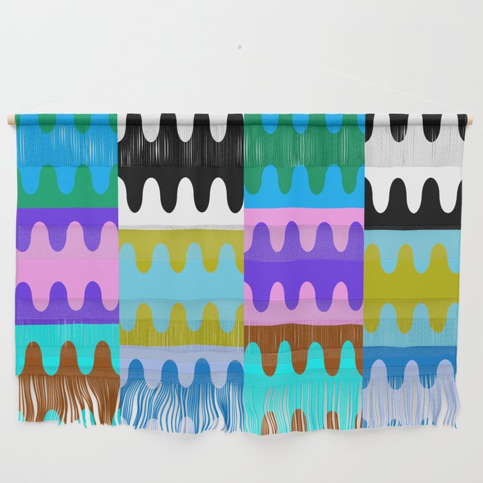 Funky Modern Wavy Shapes 2.0 | Color Block Pattern Wall Hanging Gallery Image 1