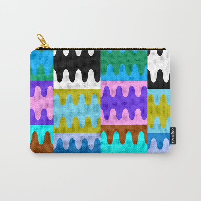 Funky Modern Wavy Shapes 2.0 | Color Block Pattern Carry All Pouch Gallery Image 1