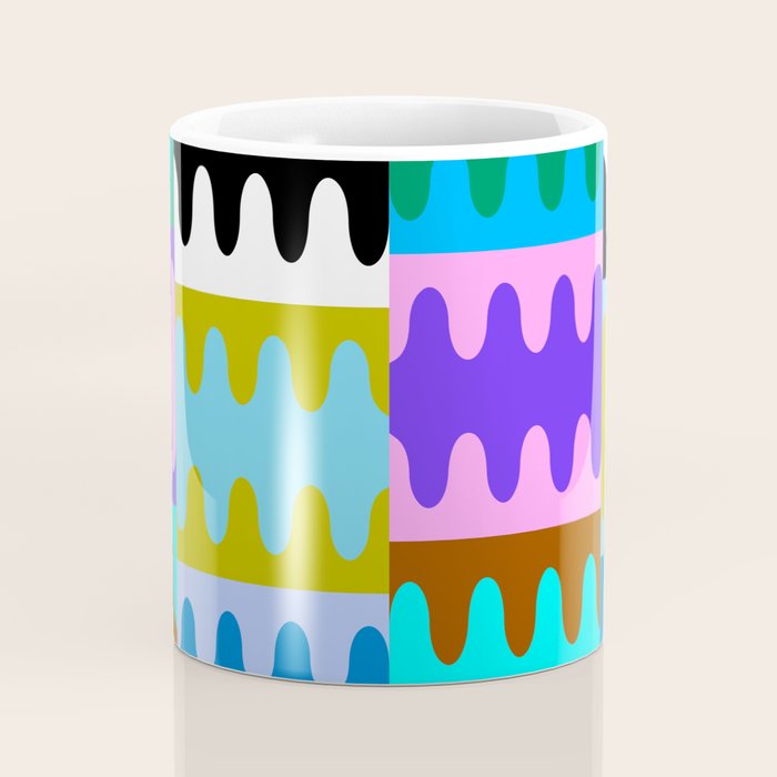 Funky Modern Wavy Shapes 2.0 | Color Block Pattern Coffee Mug Gallery Image 4