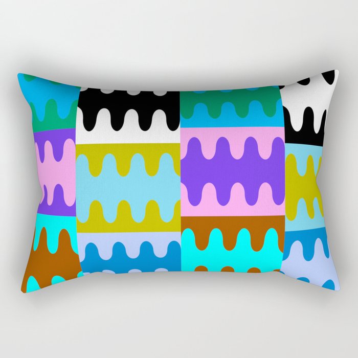 Funky Modern Wavy Shapes 2.0 | Color Block Pattern Rectangular Pillow Gallery Image 2