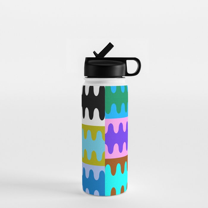 Funky Modern Wavy Shapes 2.0 | Color Block Pattern Water Bottle Gallery Image 1