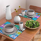 Funky Modern Wavy Shapes 2.0 | Color Block Pattern Placemat Gallery Image 2