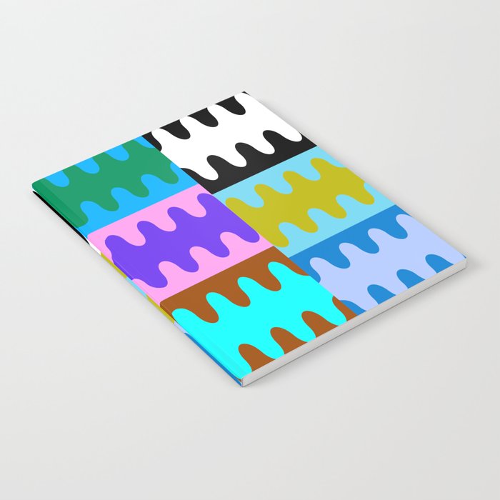 Funky Modern Wavy Shapes 2.0 | Color Block Pattern Notebook Gallery Image 2