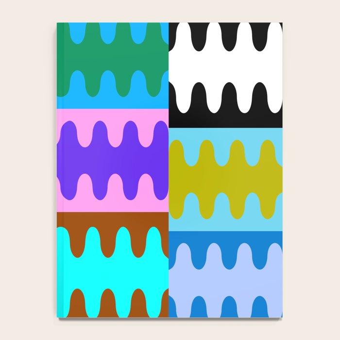 Funky Modern Wavy Shapes 2.0 | Color Block Pattern Notebook Gallery Image 4