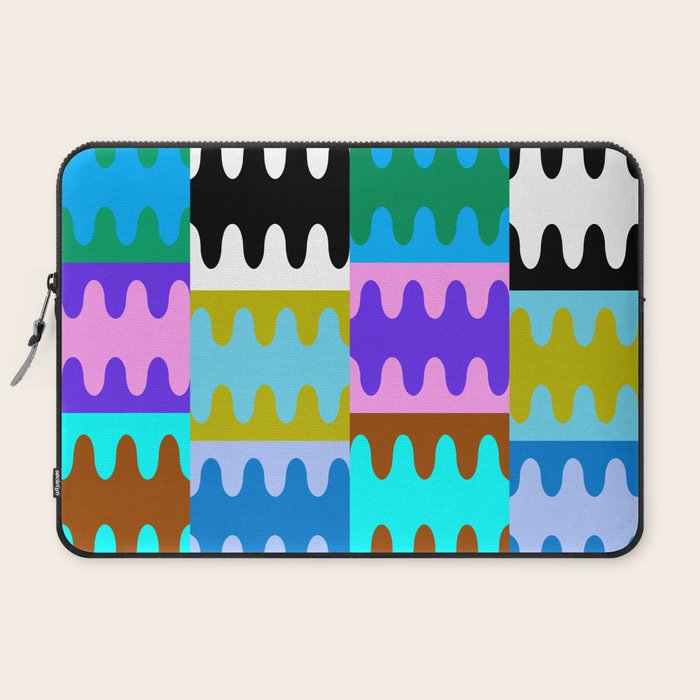 Funky Modern Wavy Shapes 2.0 | Color Block Pattern Laptop Sleeve Gallery Image 2