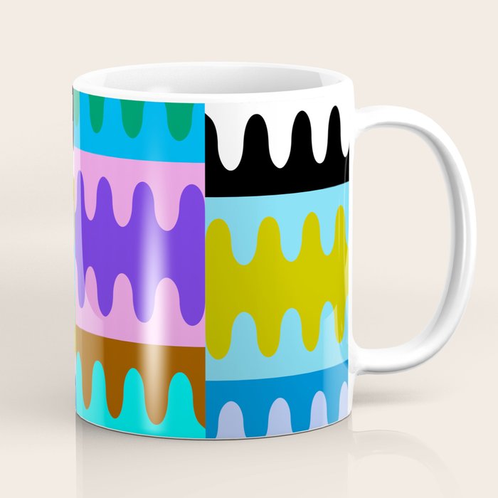 Funky Modern Wavy Shapes 2.0 | Color Block Pattern Coffee Mug Gallery Image 1