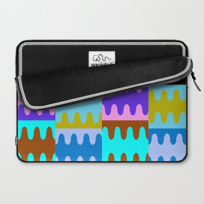 Funky Modern Wavy Shapes 2.0 | Color Block Pattern Laptop Sleeve Gallery Image 2