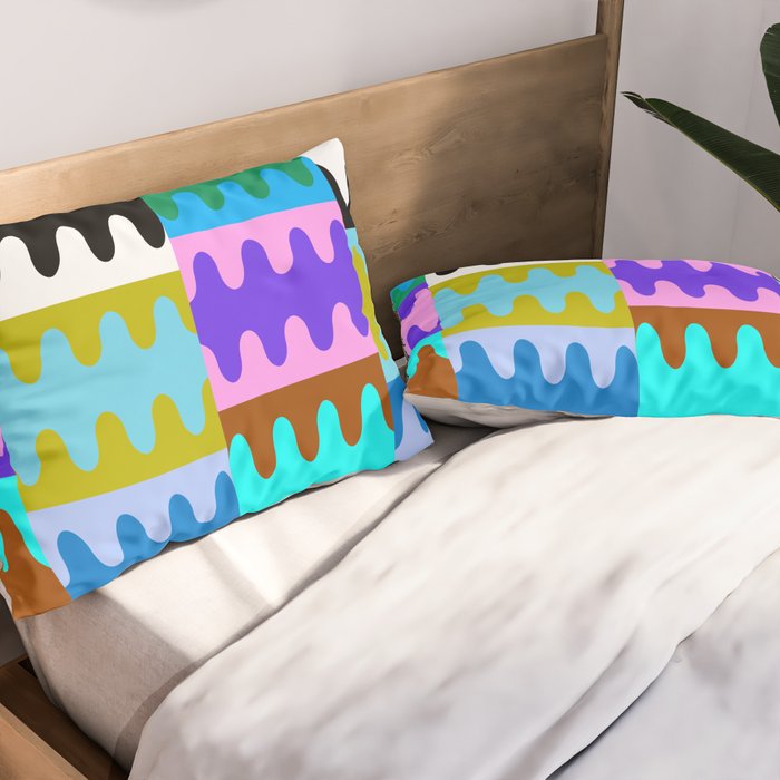 Funky Modern Wavy Shapes 2.0 | Color Block Pattern Pillow Sham Gallery Image 2