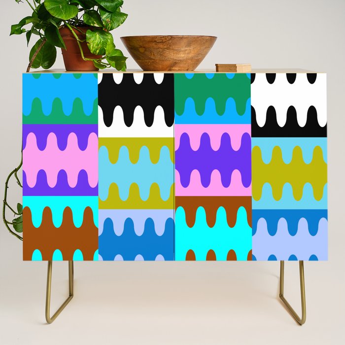 Funky Modern Wavy Shapes 2.0 | Color Block Pattern Credenza Gallery Image 1
