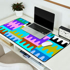 Funky Modern Wavy Shapes 2.0 | Color Block Pattern Desk Mat Gallery Image 2