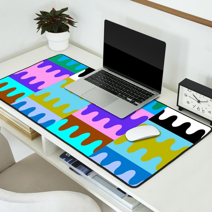 Funky Modern Wavy Shapes 2.0 | Color Block Pattern Desk Mat Gallery Image 2