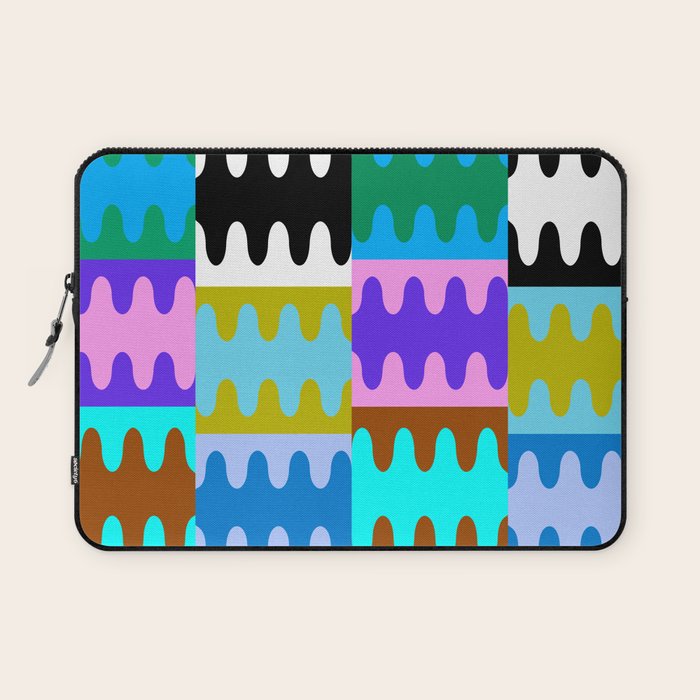 Funky Modern Wavy Shapes 2.0 | Color Block Pattern Laptop Sleeve Gallery Image 1