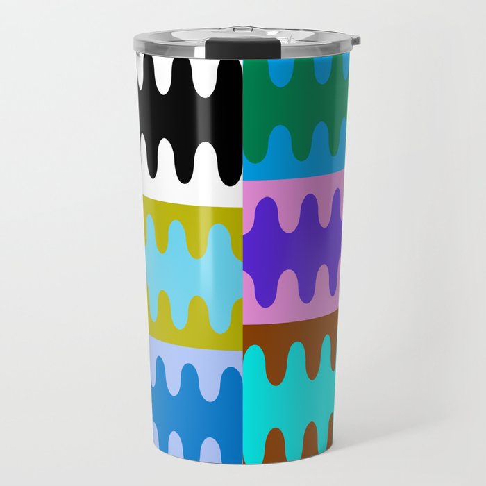 Funky Modern Wavy Shapes 2.0 | Color Block Pattern Travel Mug Gallery Image 1