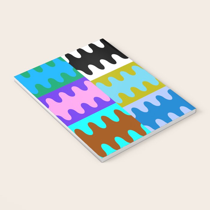 Funky Modern Wavy Shapes 2.0 | Color Block Pattern Notebook Gallery Image 3