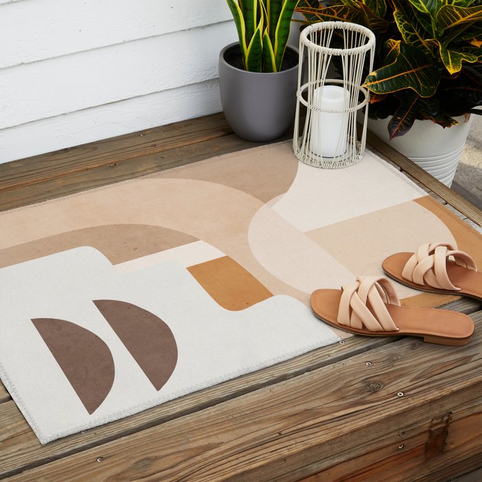 Abstract Minimal Shapes 19 Outdoor Rug Gallery Image 2