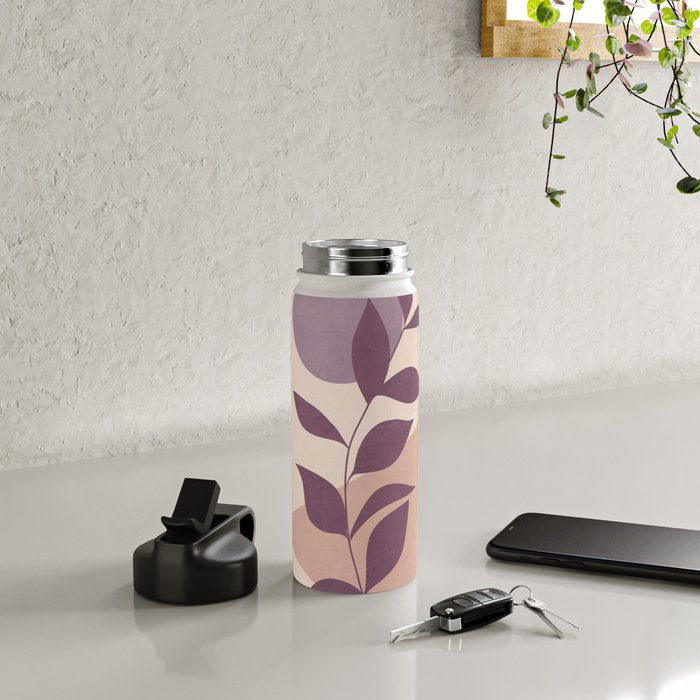 Minimal Abstract Art Plant 12 Water Bottle Gallery Image 4