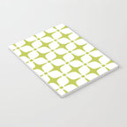 Mid Century Modern Star Pattern Chartreuse Green Notebook Gallery Image 3