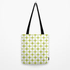 Mid Century Modern Star Pattern Chartreuse Green Tote Bag Gallery Image 2